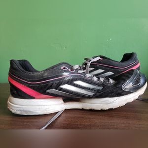 Adidas 6½US Women's Adizero Sprint Frame Sneakers | Black, grey, and pink